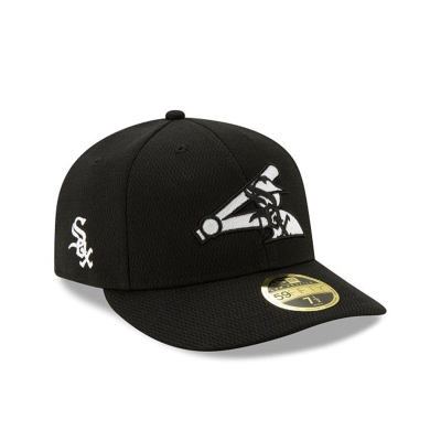 Black Chicago White Sox Hat - New Era MLB 2021 Spring Training Low Profile 59FIFTY Fitted Caps USA7345982